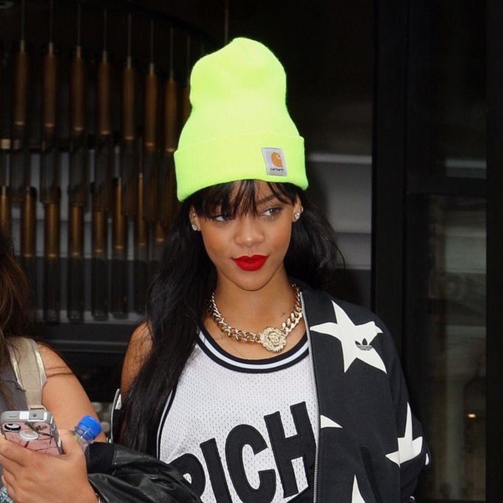 - ⭐️CARHARTT neon green beanie cap *NEW* - Picture 1 of 6